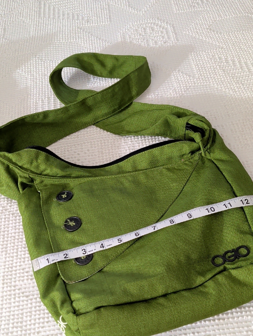OGIO Olive Green Canvas Sling Bag with Black Logo